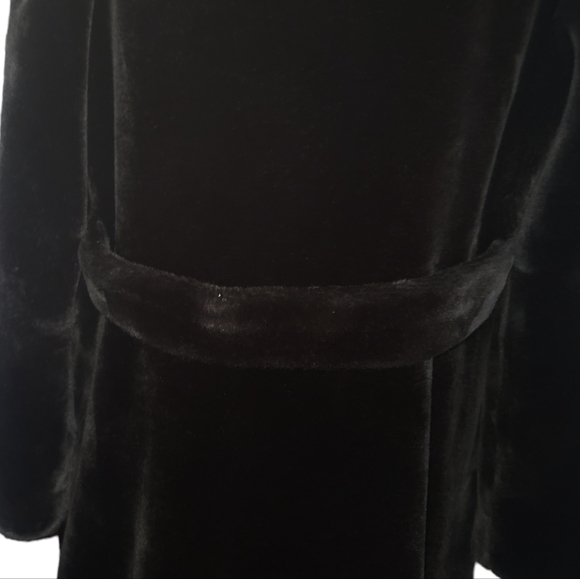 Borgazia Black Full Length Faux Fur Coat Vintage 60s - Picture 4 of 7